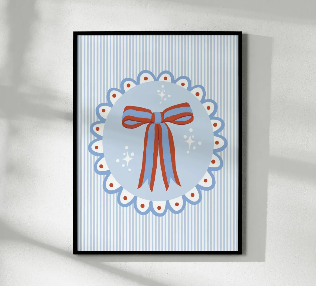 Pretty sparkling coquette ribbon in blue and red carta hahnemühle da Vivdesign