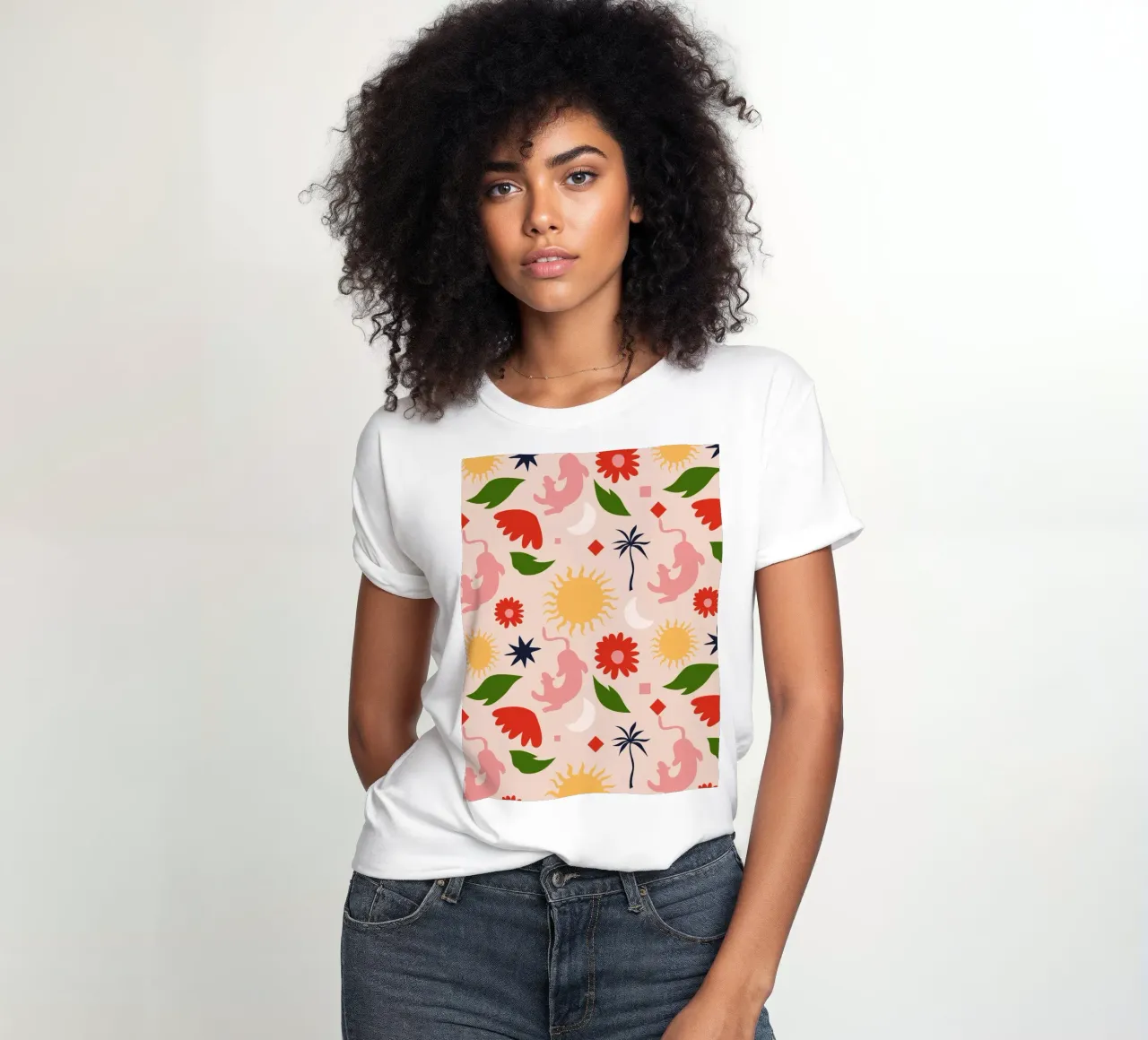 Celestial Jungle women's fitted t-shirt by Kintsugi99