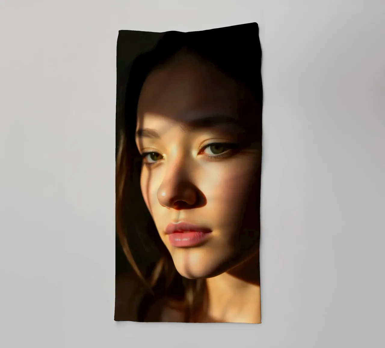Young woman with natural beauty and soft light towel by DesignDoodle