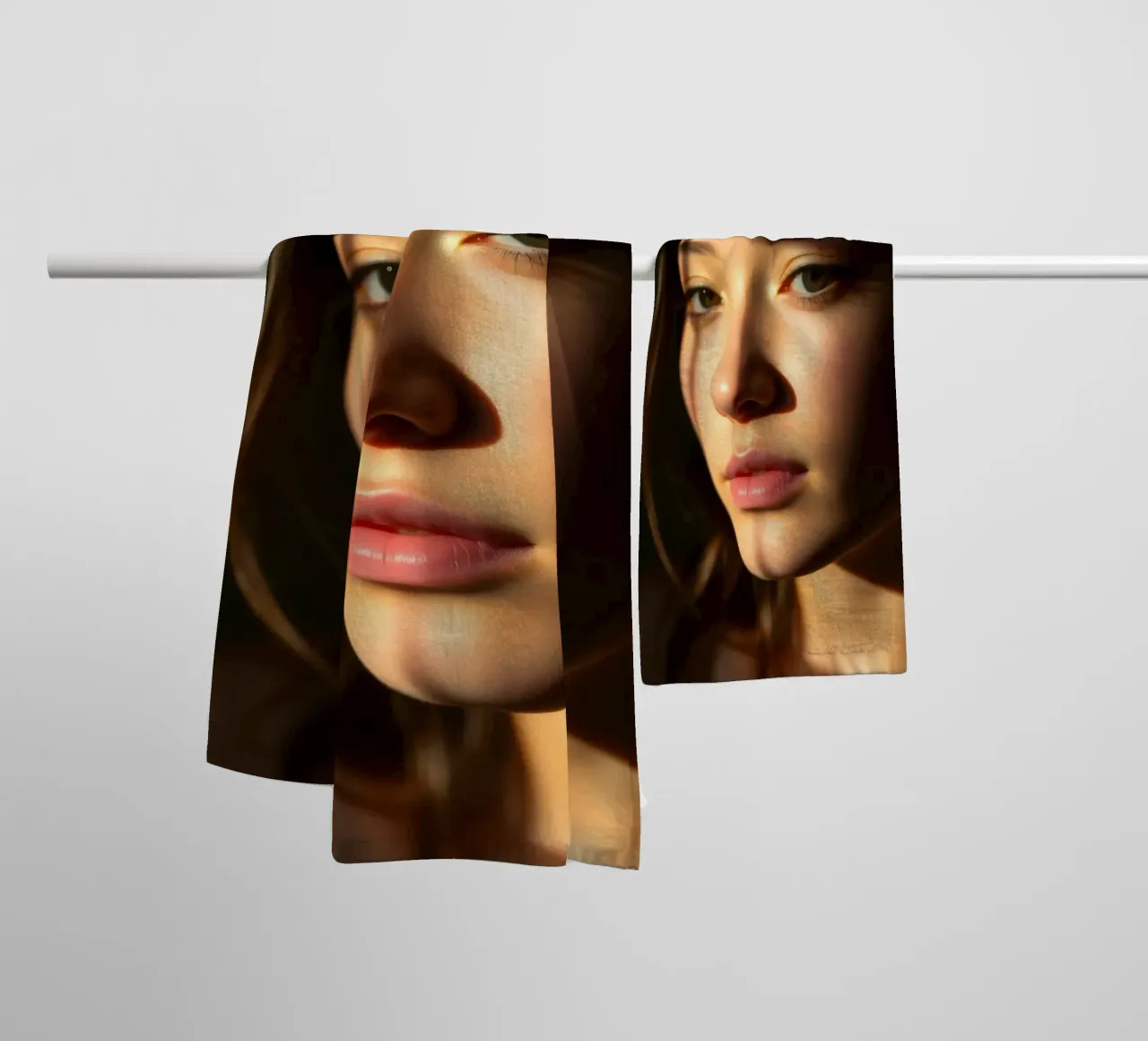 Young woman with natural beauty and soft light towel by DesignDoodle