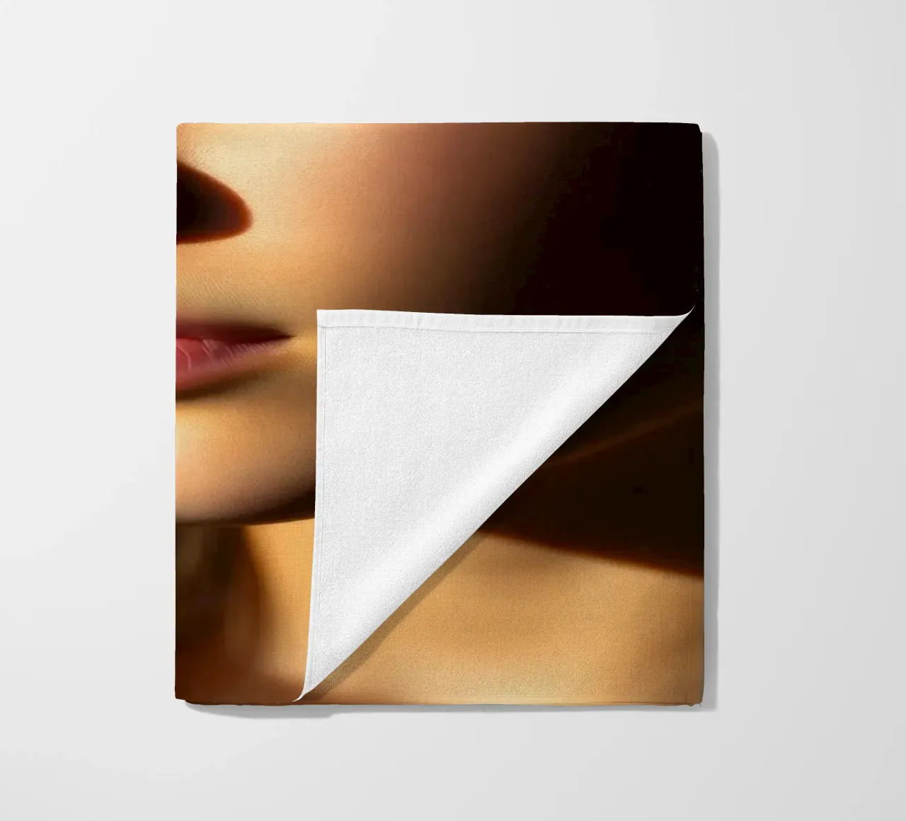 Giovane donna con bellezza naturale e luce soffusa telo mare da DesignDoodle