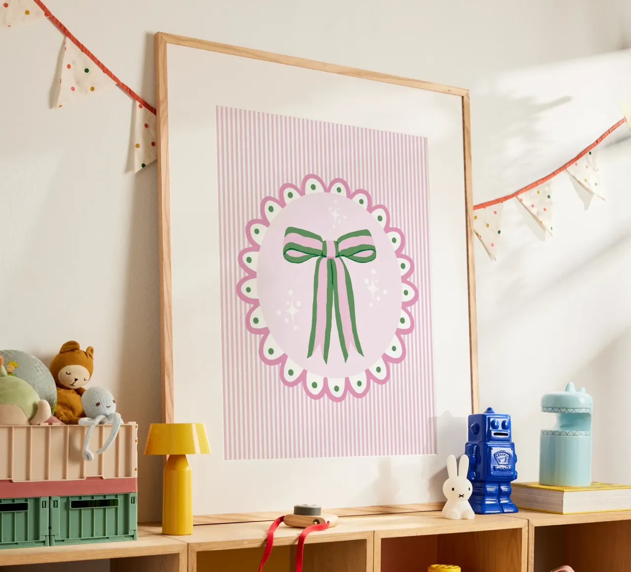 Pretty sparkling coquette ribbon in pink and green carta hahnemühle da Vivdesign