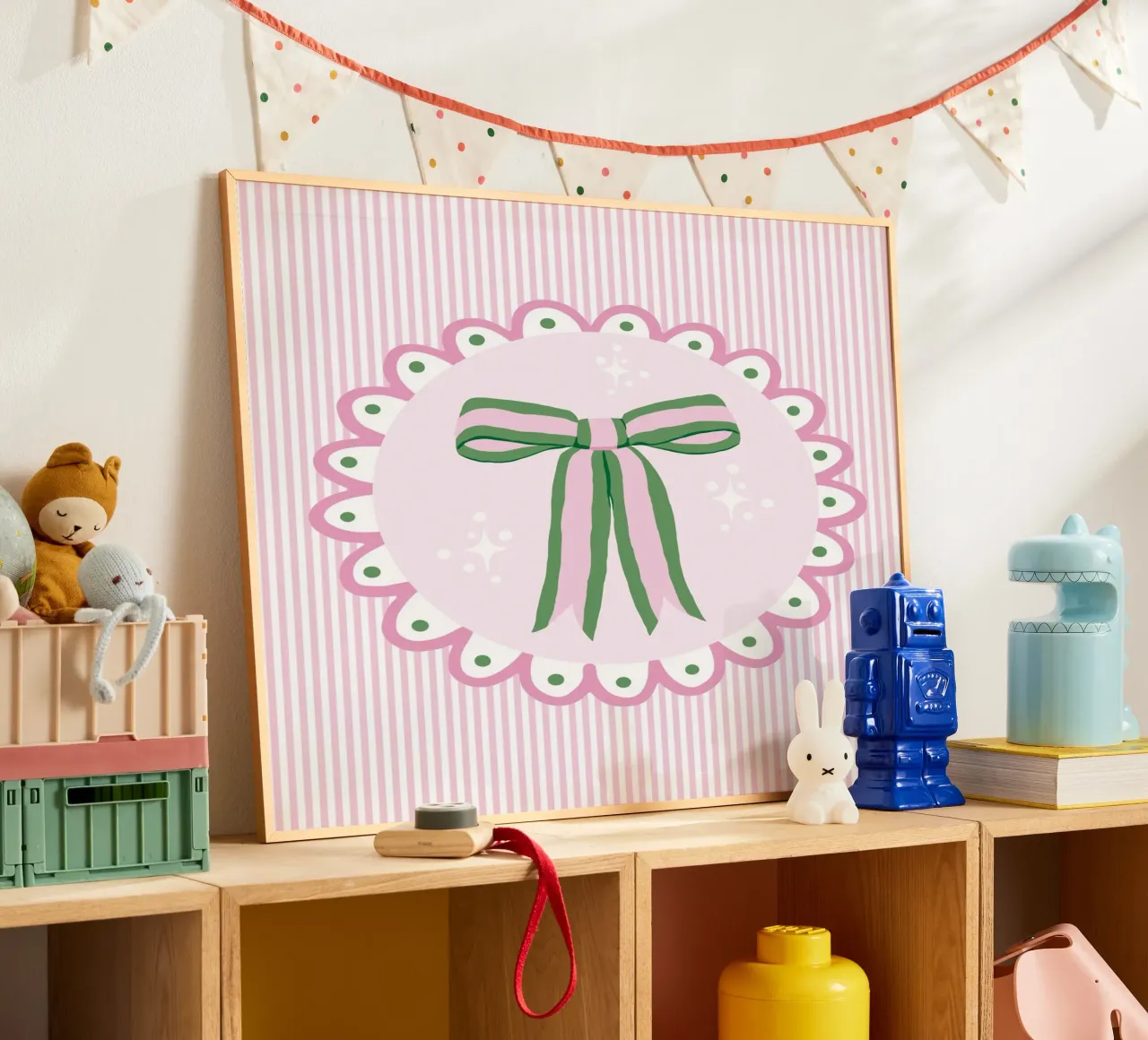 Pretty sparkling coquette ribbon in pink and green carta hahnemühle da Vivdesign