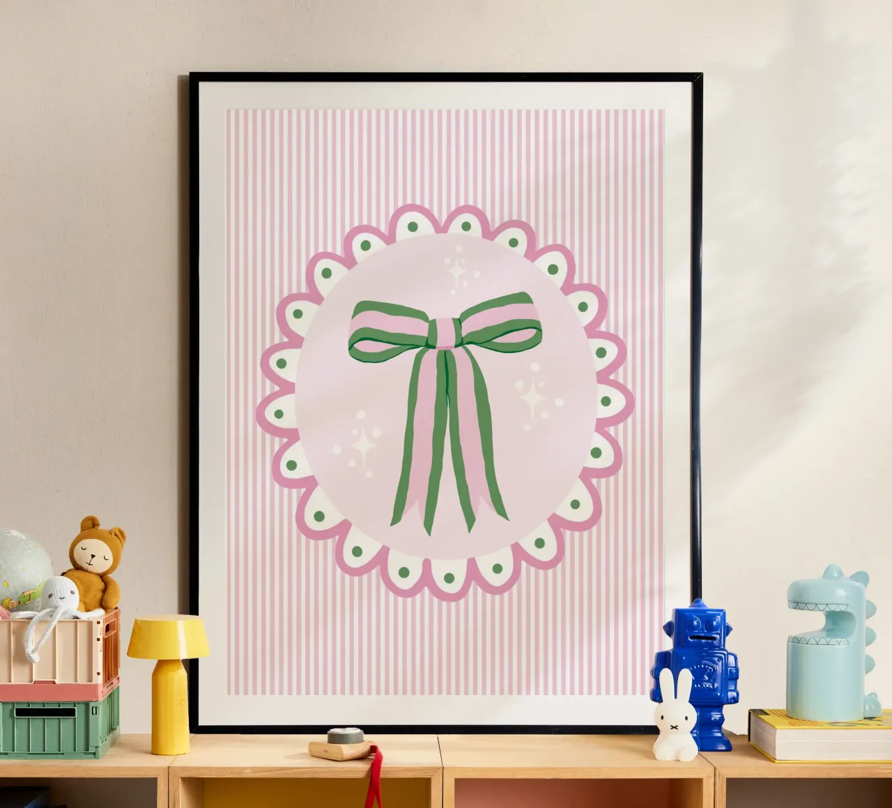 Pretty sparkling coquette ribbon in pink and green carta hahnemühle da Vivdesign