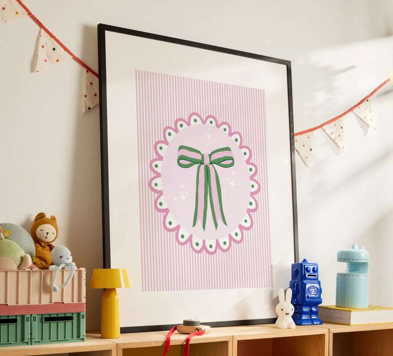 Pretty sparkling coquette ribbon in pink and green carta hahnemühle da Vivdesign
