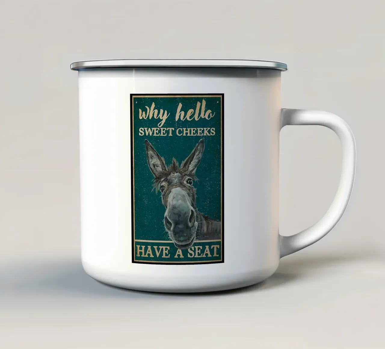 asino dalle guance dolci tazza in smalto da Aaronshop