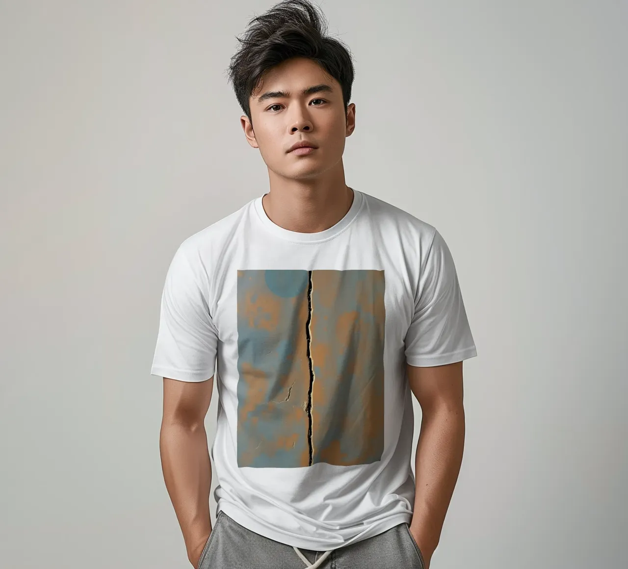 Surface fissurée montrant l'usure d'un mur peint t-shirt de DesignDoodle