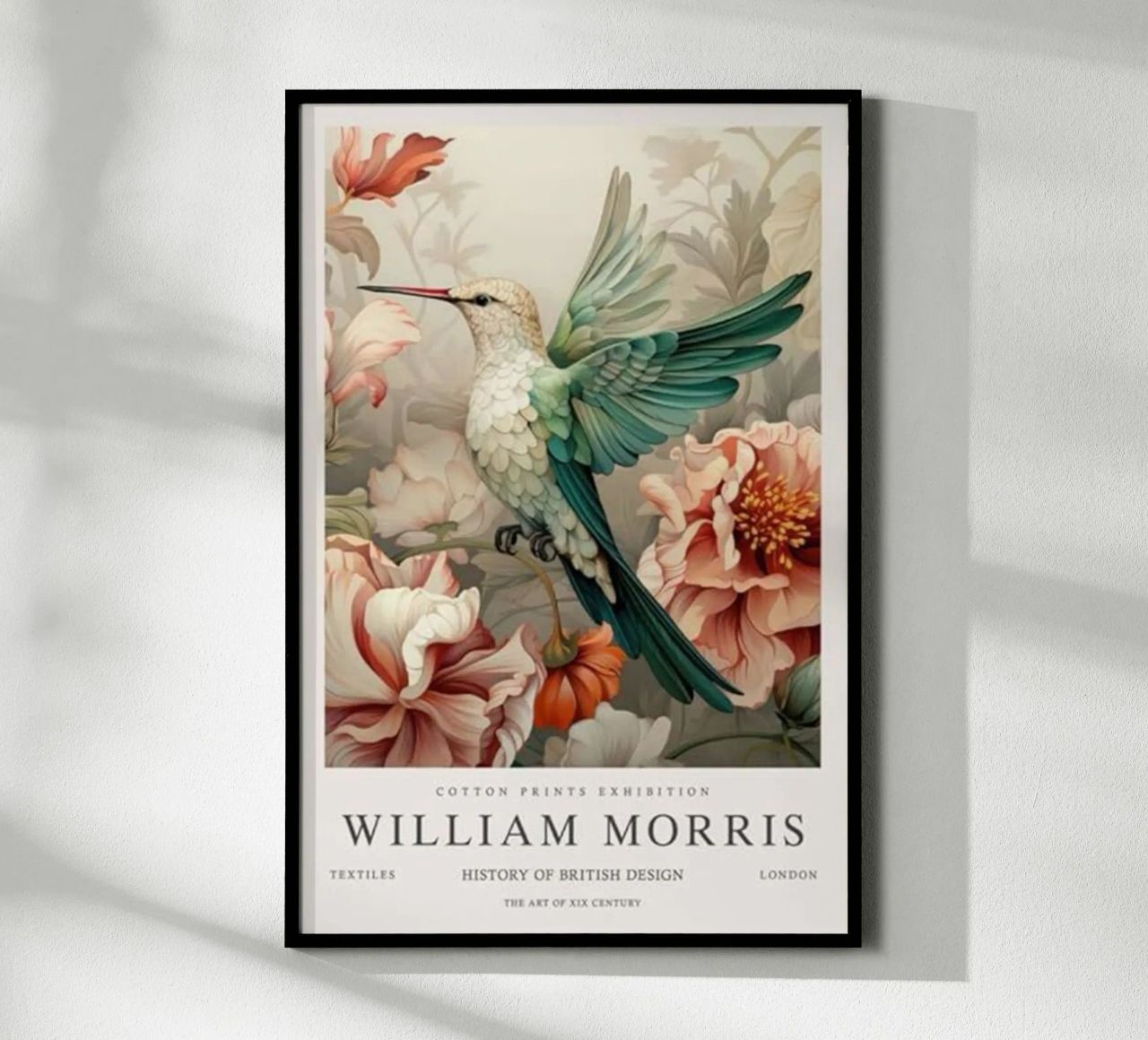 william morris - hummingbird with flowers poster by Art Crew Kbm
