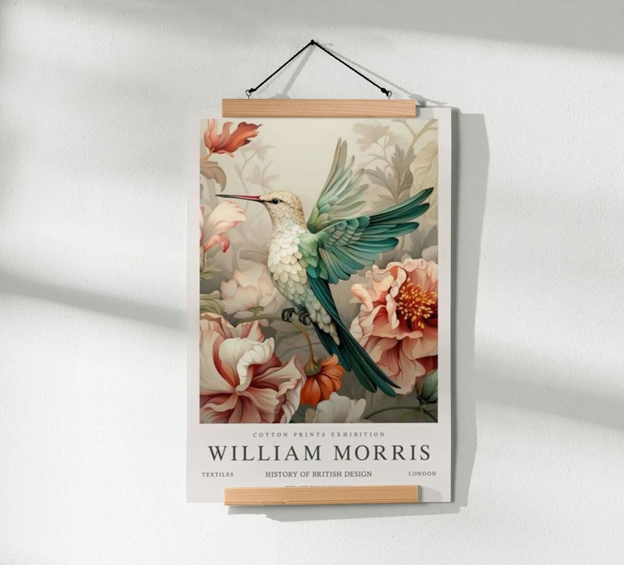 william morris - hummingbird with flowers poster by Art Crew Kbm