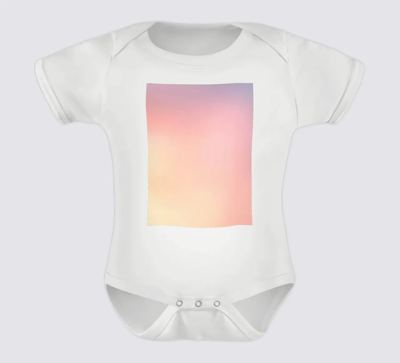 Soft pastel colors blend to create a calm background short-sleeve baby romper by DesignDoodle