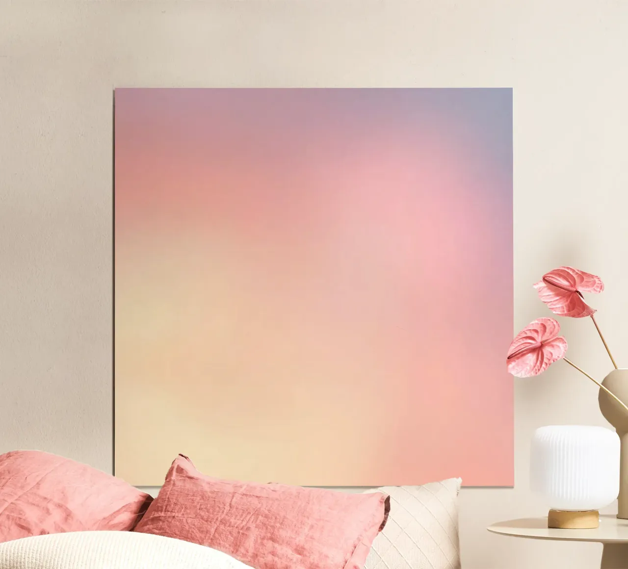 Soft pastel colors blend to create a calm background hahnemühle by DesignDoodle