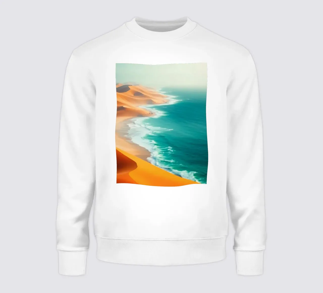 Le dune di sabbia del deserto incontrano l'oceano lungo un litorale mozzafiato felpa da DesignDoodle