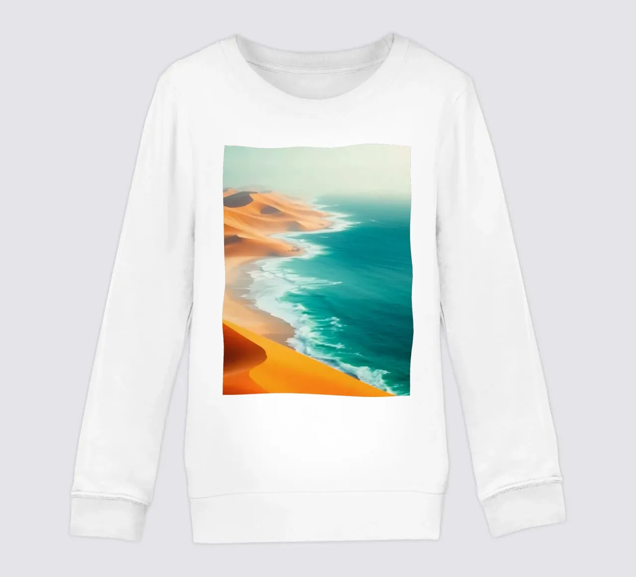 Le dune di sabbia del deserto incontrano l'oceano lungo un litorale mozzafiato felpa bambino da DesignDoodle