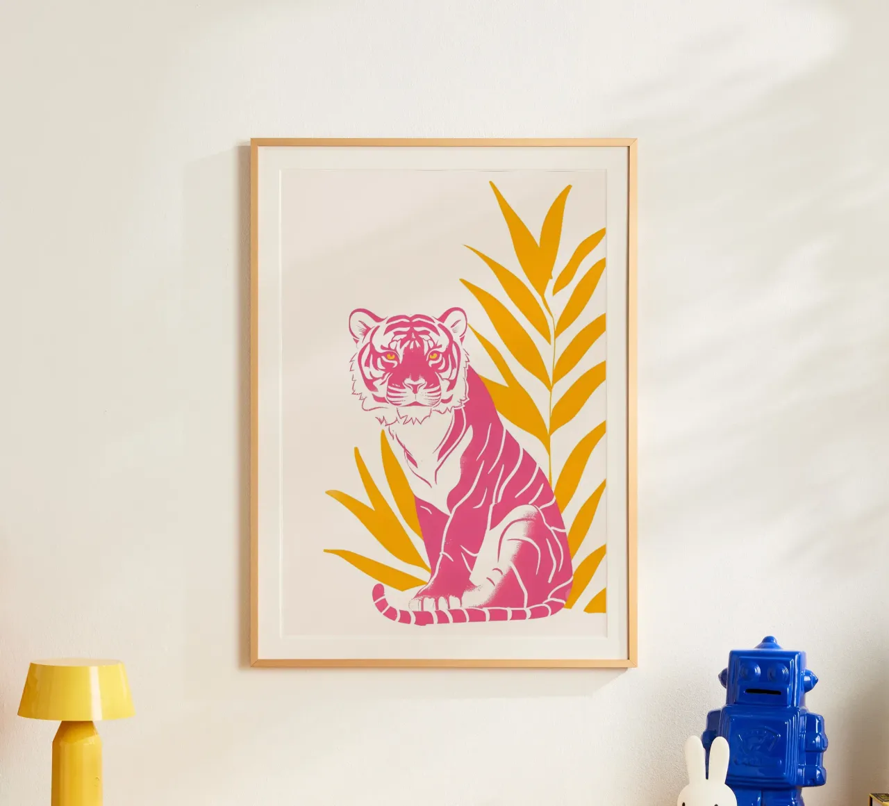 Lusk Rosa Naranja Tigre Abstracto Psicodélico Pop Art Print poster de NorwesClub