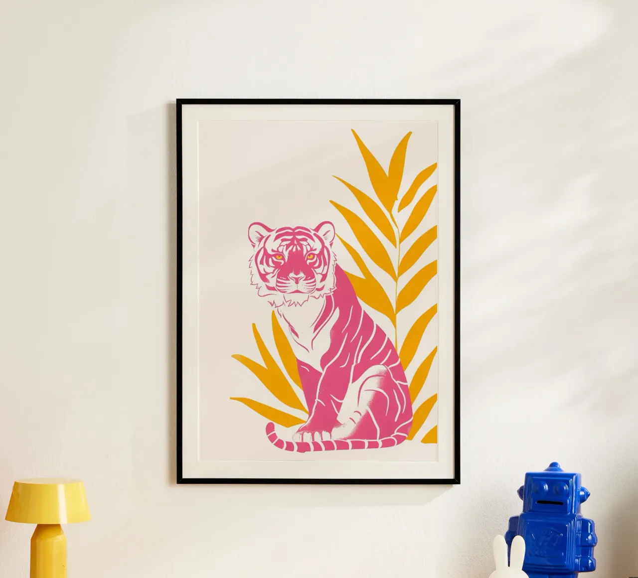 Lusk Rosa Naranja Tigre Abstracto Psicodélico Pop Art Print poster de NorwesClub