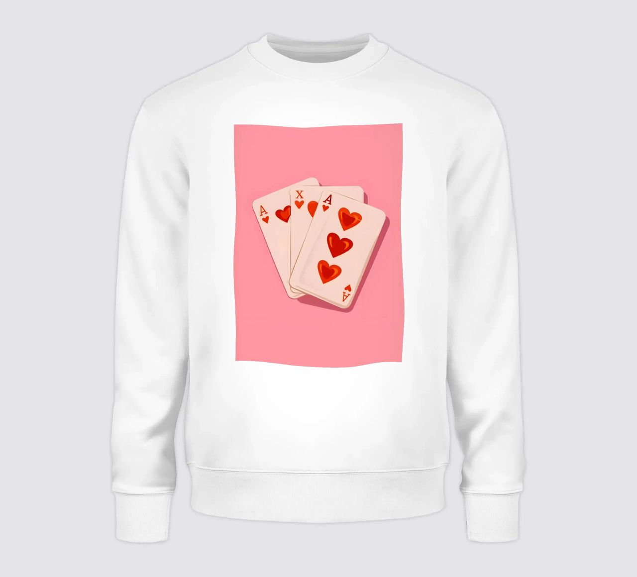 Carta da gioco retrò rosa Asso di cuori Stampa pop art felpa da NorwesClub