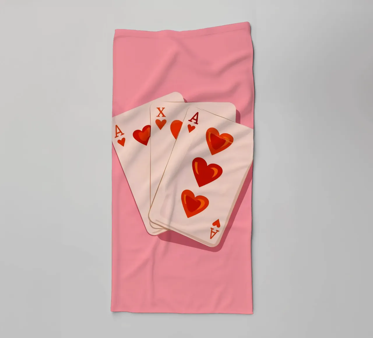 Pink Ace of Hearts Retro Playing Card Pop Art Print towel by NorwesClub