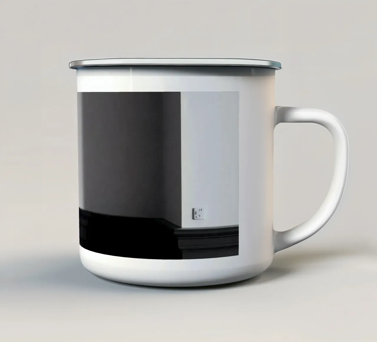 spazio interno con contrasto di luci e ombre tazza in smalto da DesignDoodle