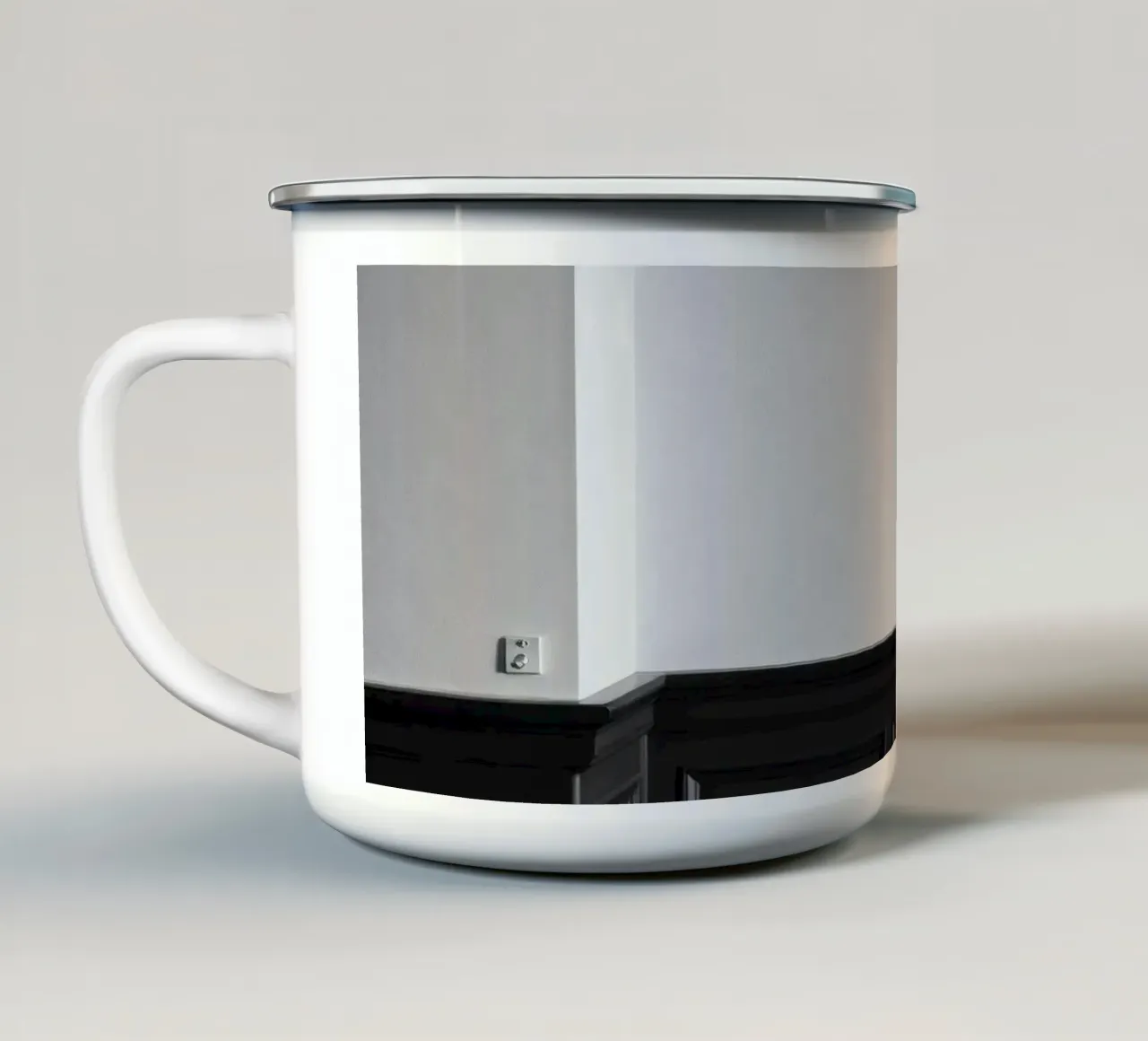 spazio interno con contrasto di luci e ombre tazza in smalto da DesignDoodle