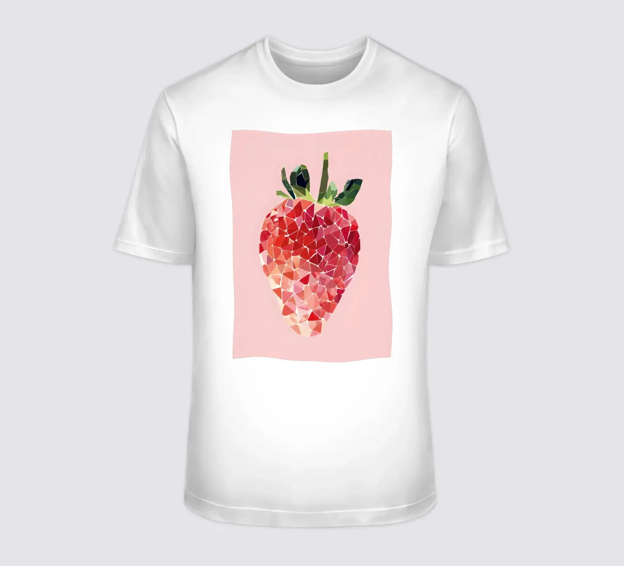 Abstract Strawberry Geometric Pop Art Minimalist Print t-shirt by NorwesClub