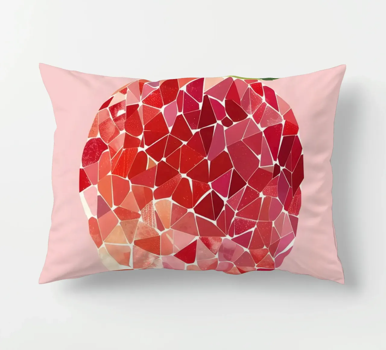 Abstract Strawberry Geometric Pop Art Minimalist Print decorative cushion by NorwesClub