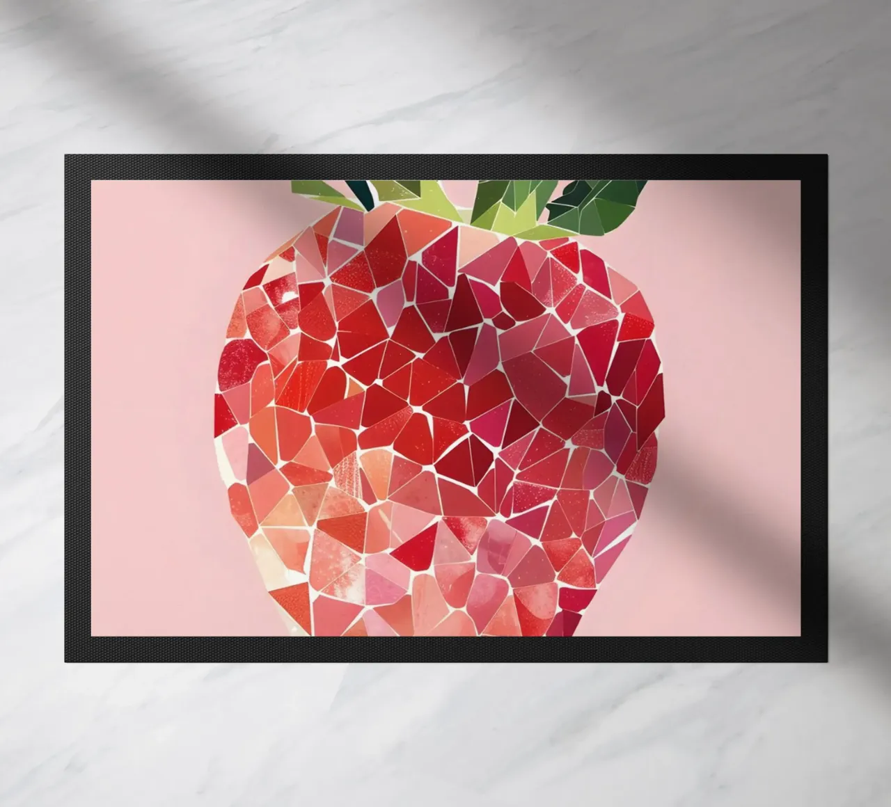 Abstract Strawberry Geometric Pop Art Minimalist Print doormat by NorwesClub