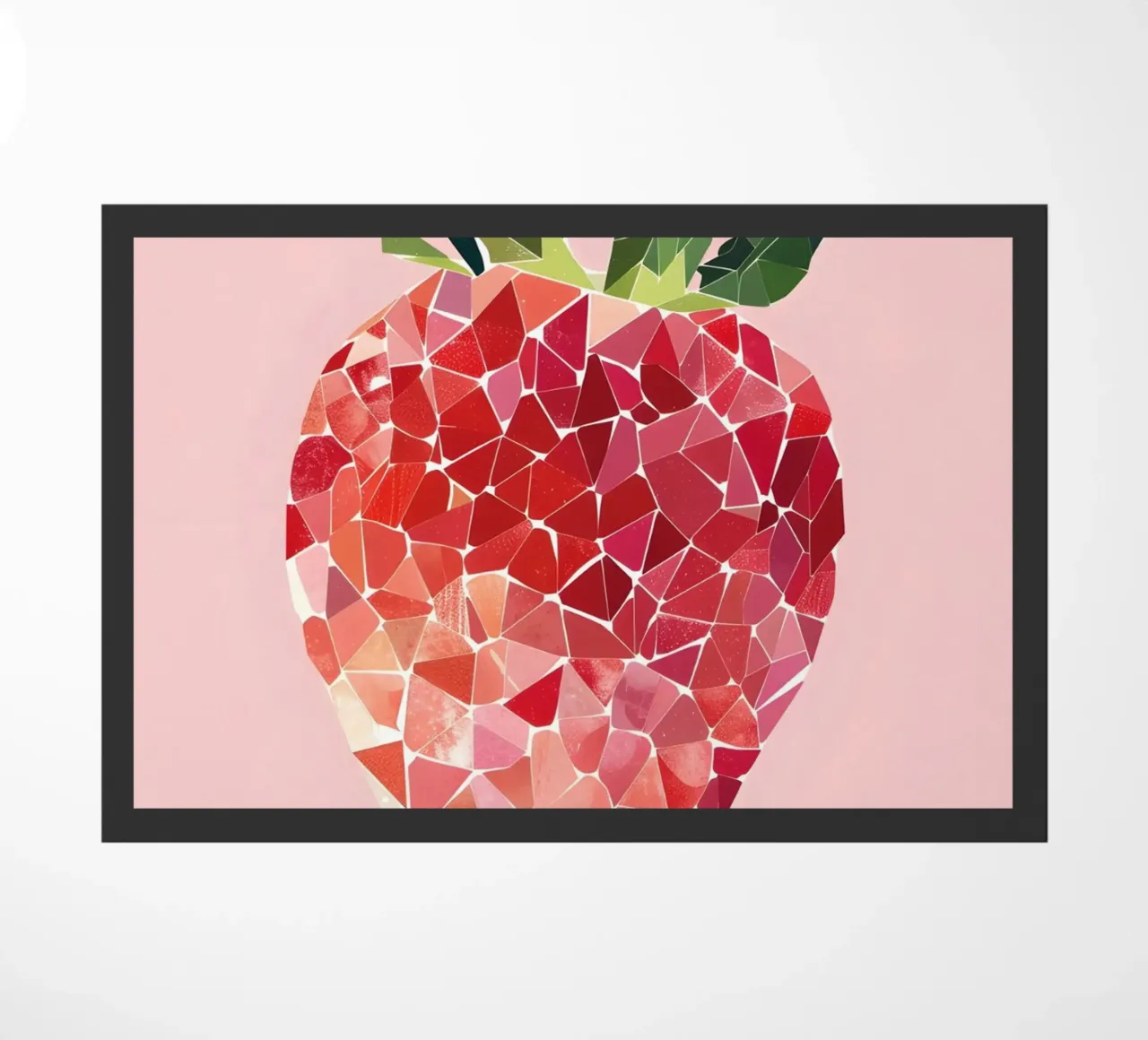 Abstract Strawberry Geometric Pop Art Minimalist Print doormat by NorwesClub