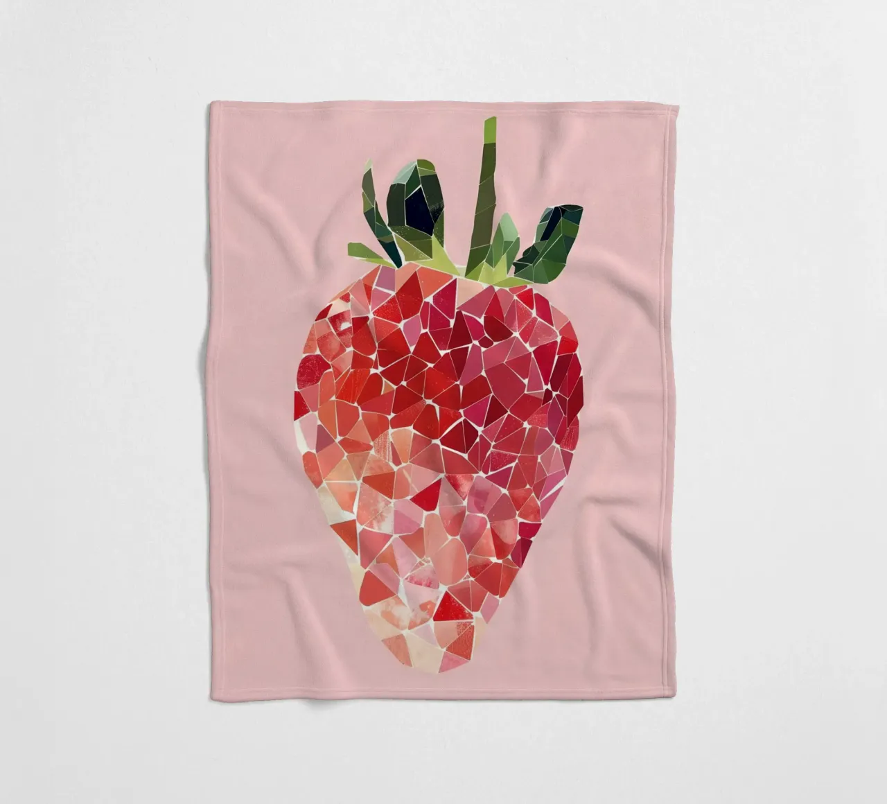 Abstract Strawberry Geometric Pop Art Minimalist Print fleece blanket by NorwesClub