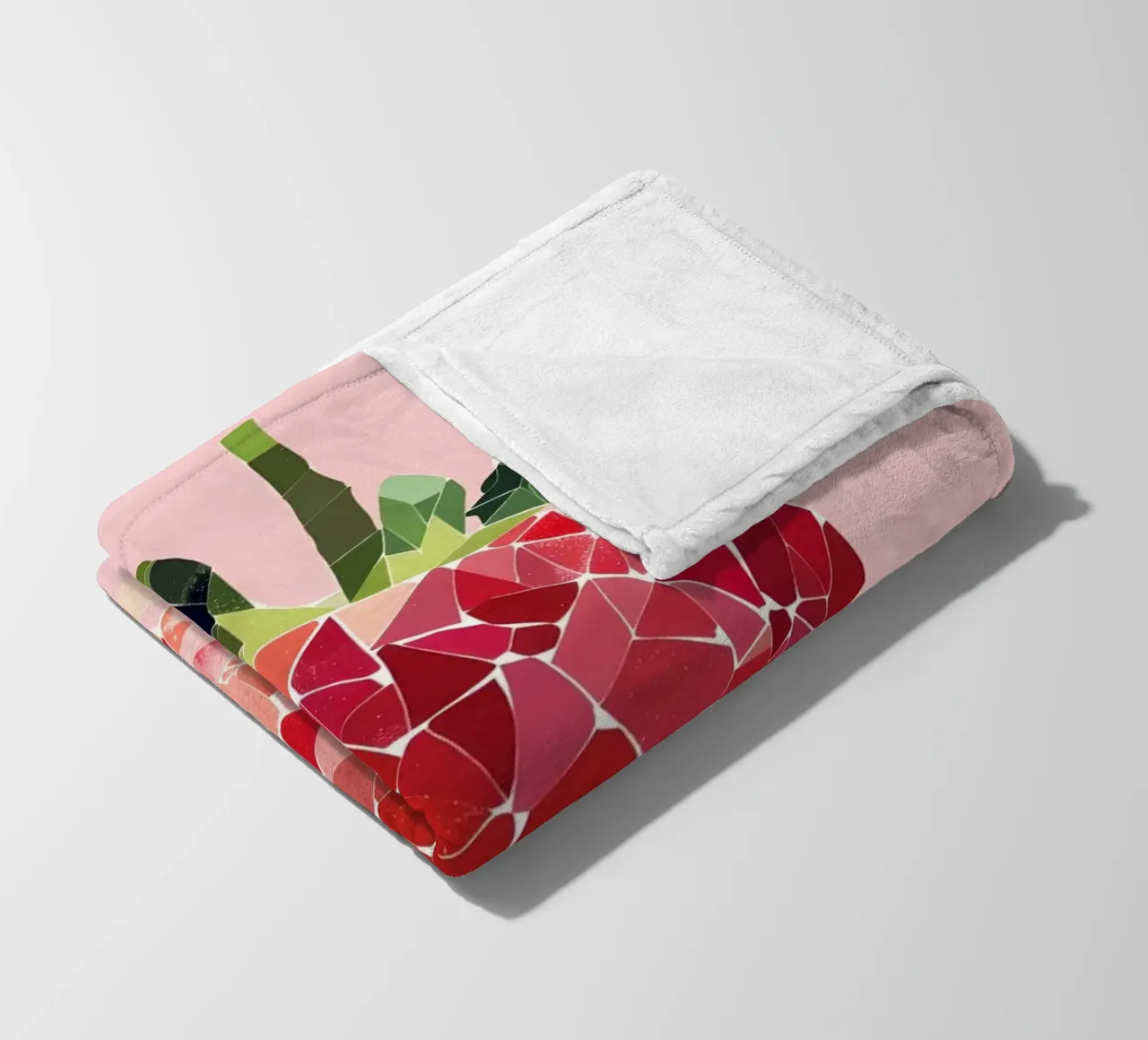 Abstract Strawberry Geometric Pop Art Minimalist Print fleece blanket by NorwesClub