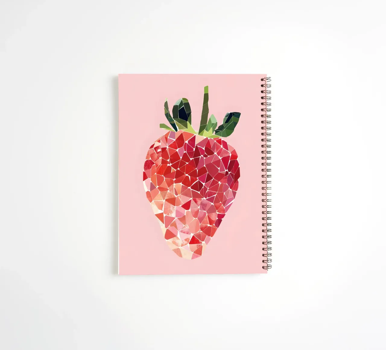 Abstract Strawberry Geometric Pop Art Minimalist Print spiral notebook by NorwesClub