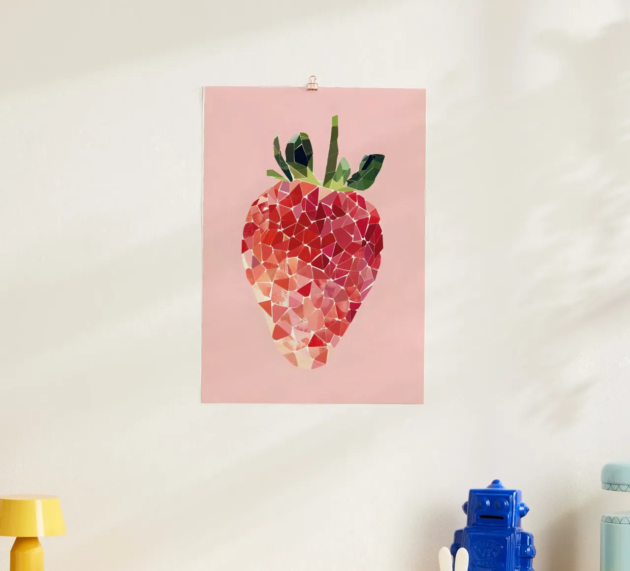 Stampa astratta di fragole, arte pop geometrica e minimalista carta hahnemühle da NorwesClub