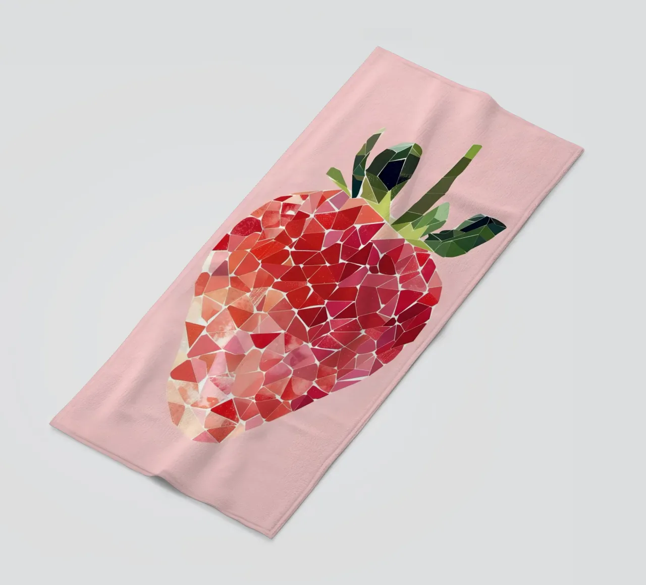 Abstract Strawberry Geometric Pop Art Minimalist Print beach towel by NorwesClub