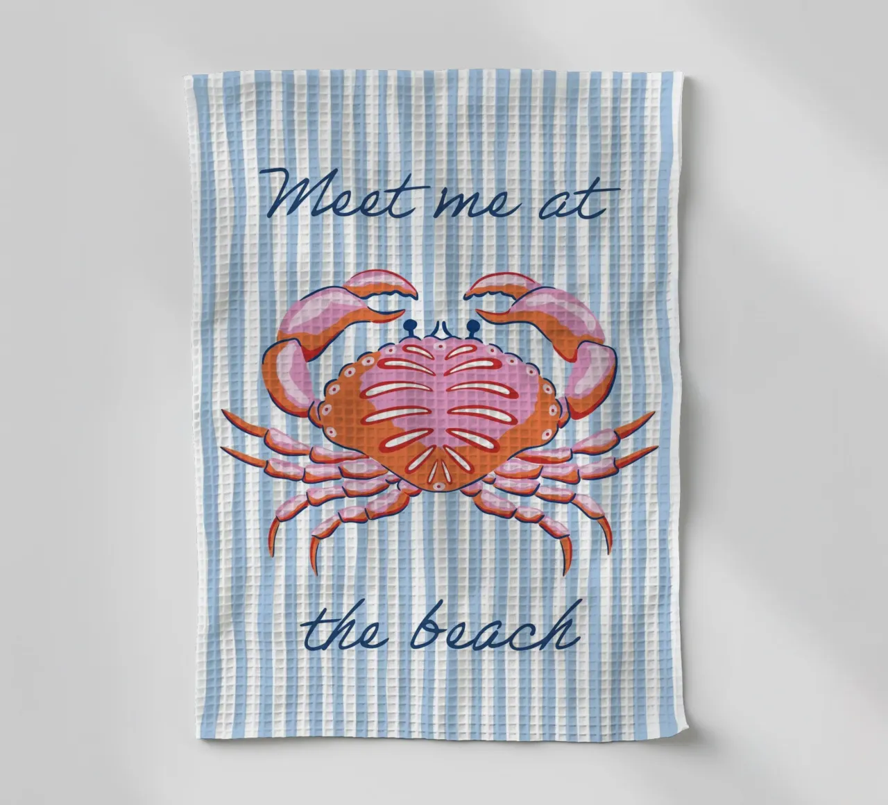 Meet me at the beach - red and pink crab canovaccio da cucina da Vivdesign