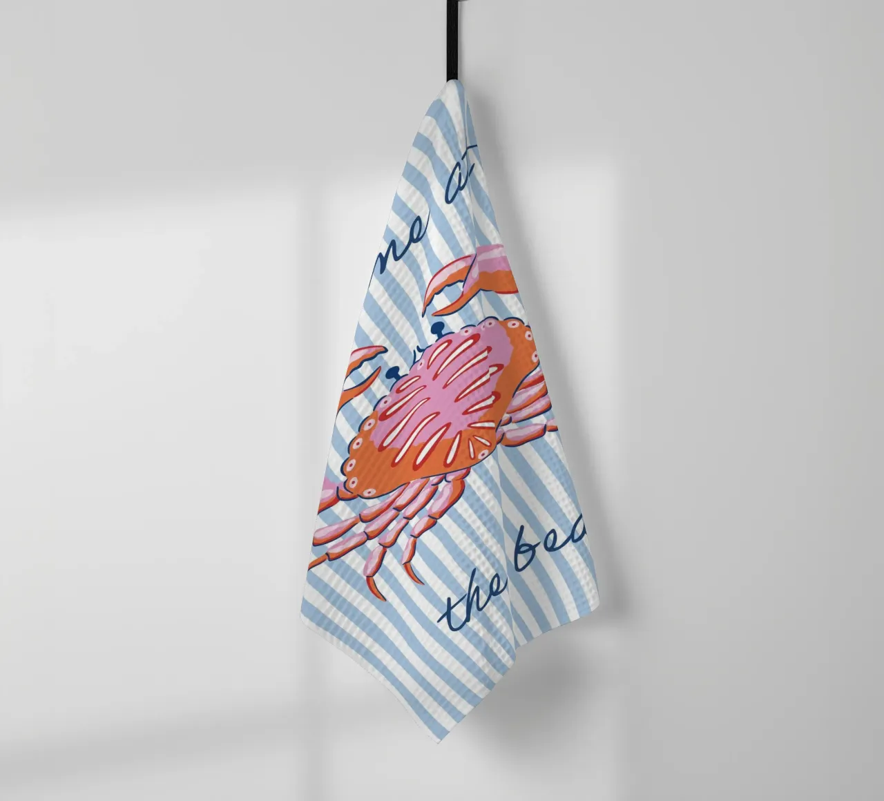 Meet me at the beach - red and pink crab canovaccio da cucina da Vivdesign