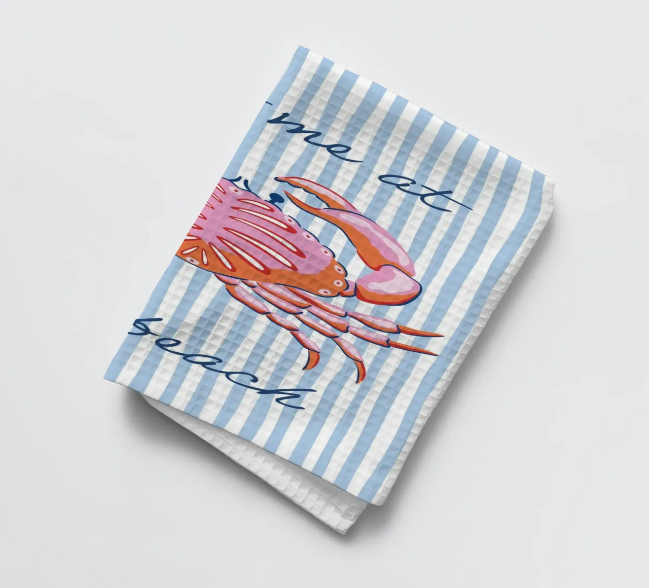 Meet me at the beach - red and pink crab canovaccio da cucina da Vivdesign