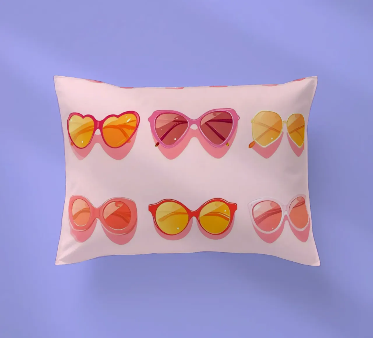 Pink Ombré Sunglasses Retro Summer Glam Pop Art Print Kissen von NorwesClub