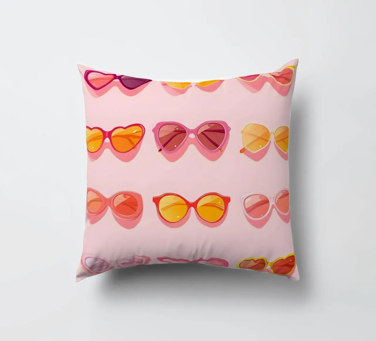 Pink Ombré Sunglasses Retro Summer Glam Pop Art Print Kissen von NorwesClub