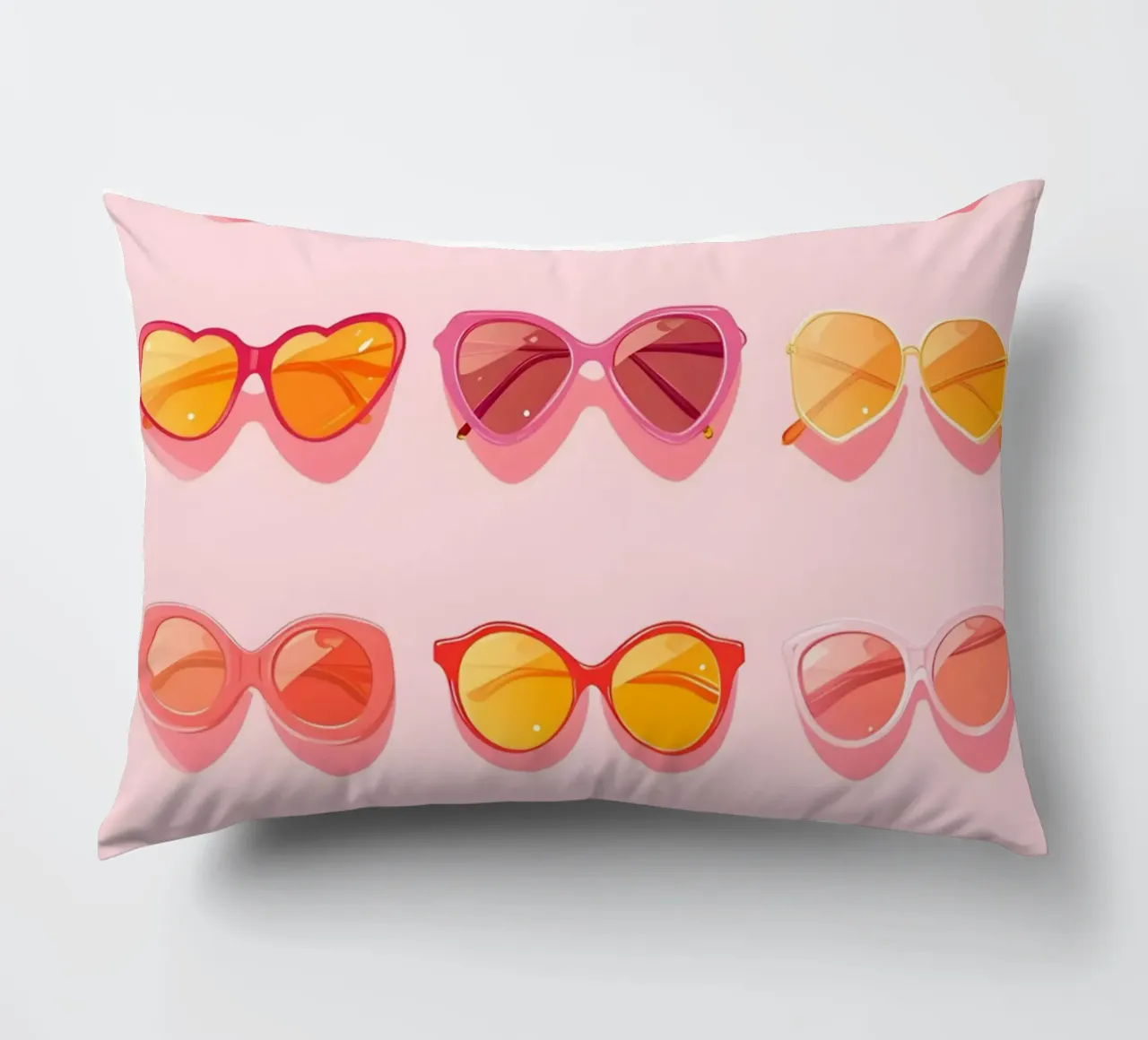 Pink Ombré Sunglasses Retro Summer Glam Pop Art Print Kissen von NorwesClub