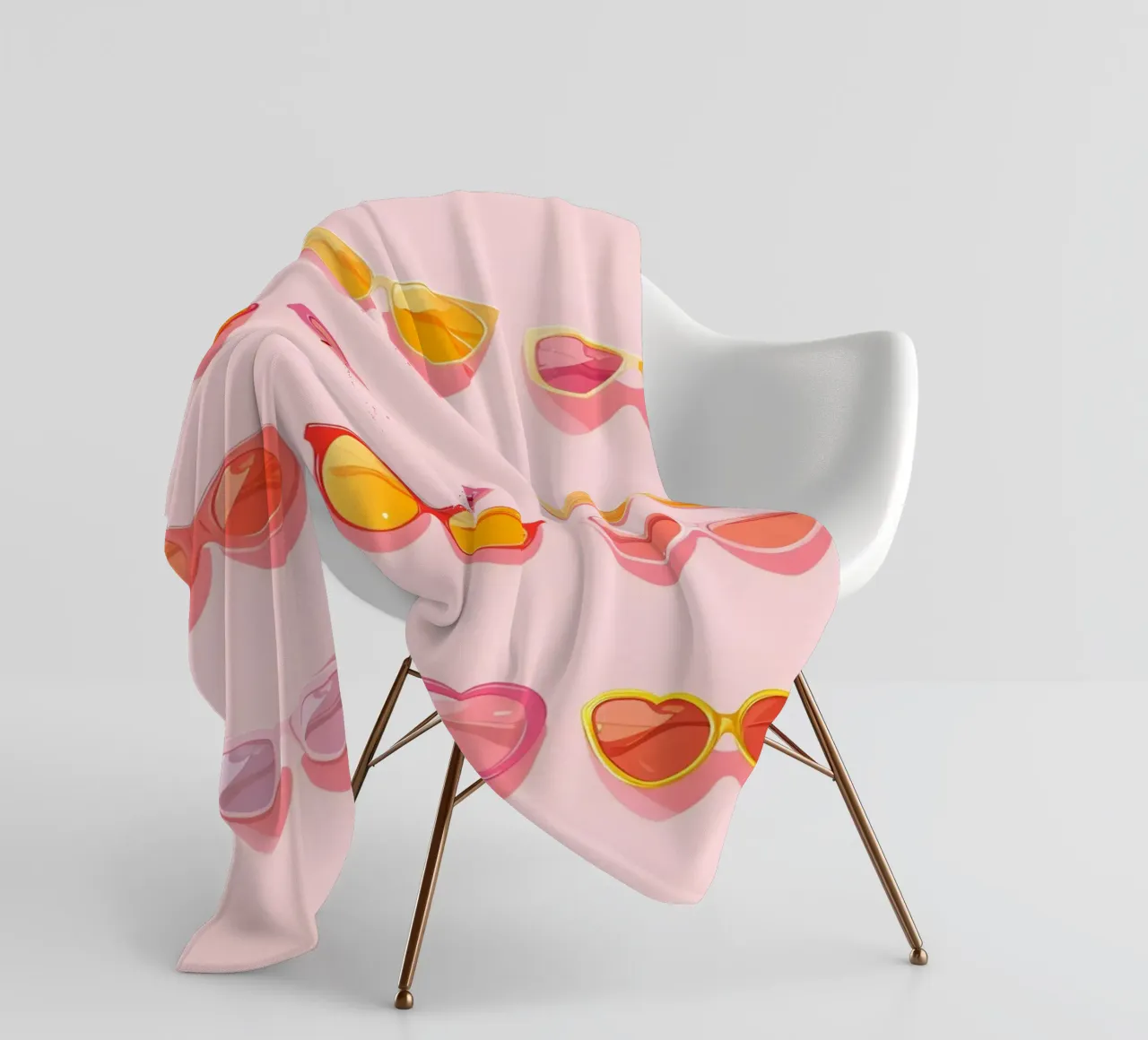 Pink Ombré Sunglasses Retro Summer Glam Pop Art Print fleece blanket by NorwesClub