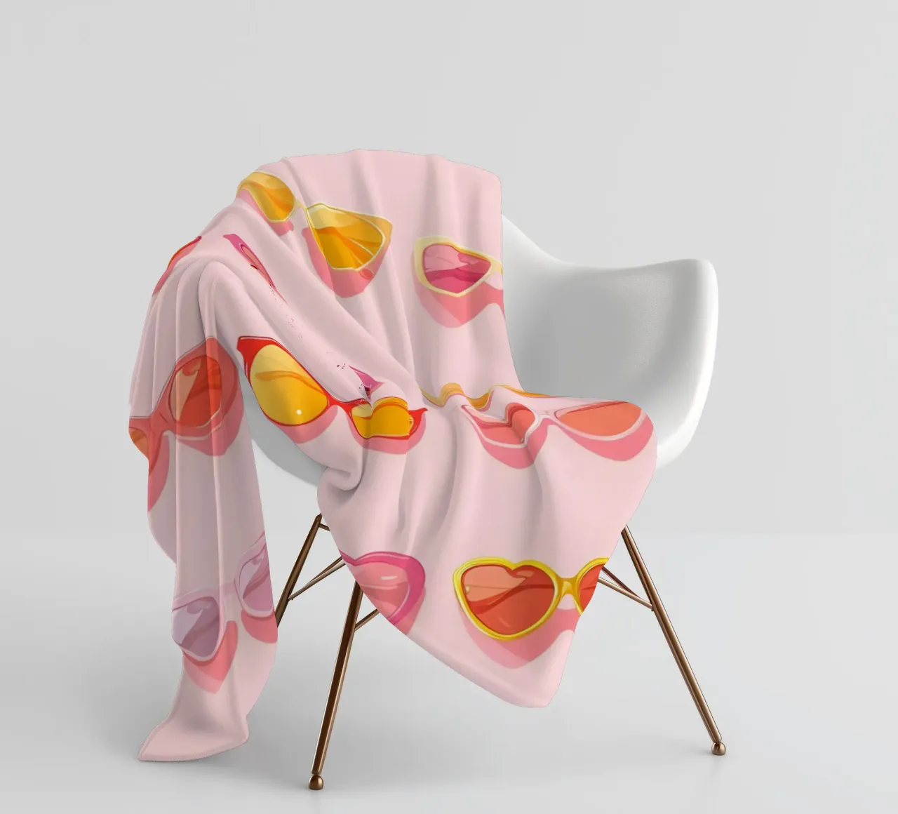 Pink Ombré Sunglasses Retro Summer Glam Pop Art Print fleece blanket by NorwesClub