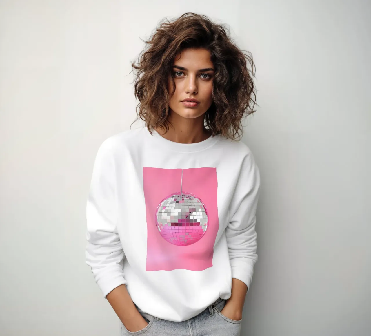 Ballo da discoteca rosa Retro anni '70 Glamour Pop Art Party Print felpa da NorwesClub