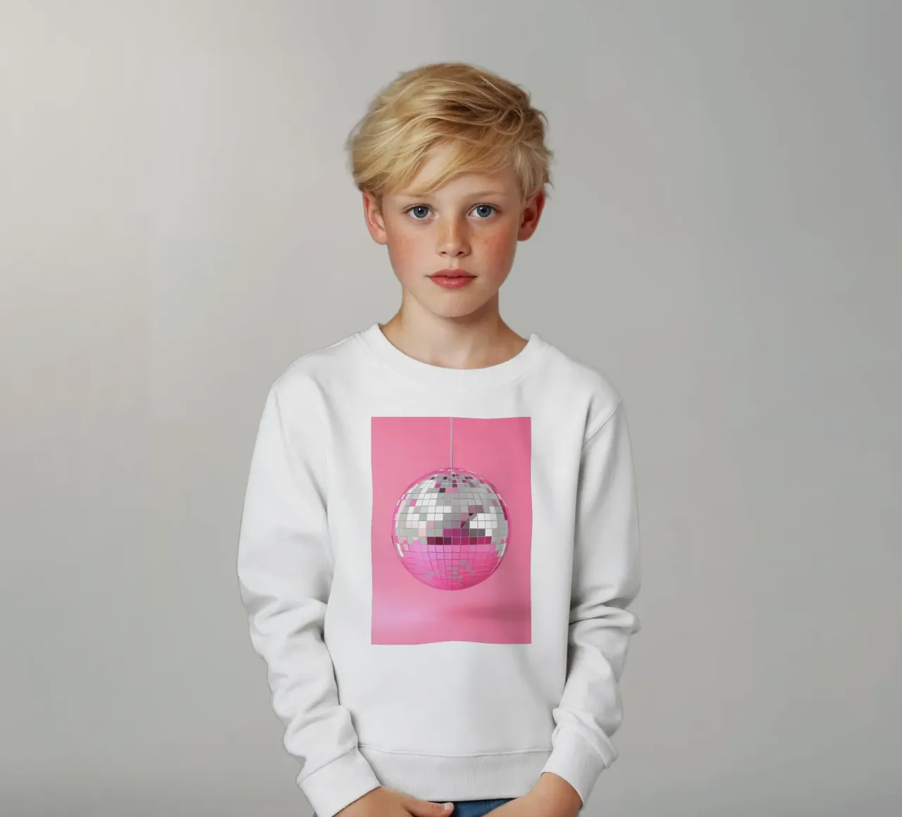 Ballo da discoteca rosa Retro anni '70 Glamour Pop Art Party Print felpa bambino da NorwesClub