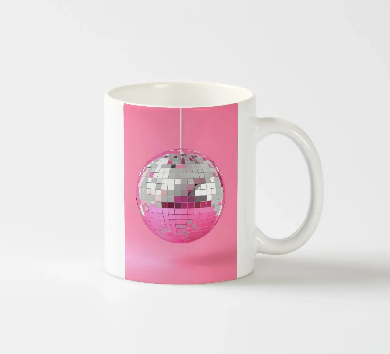 Ballo da discoteca rosa Retro anni '70 Glamour Pop Art Party Print tazza in ceramica da NorwesClub