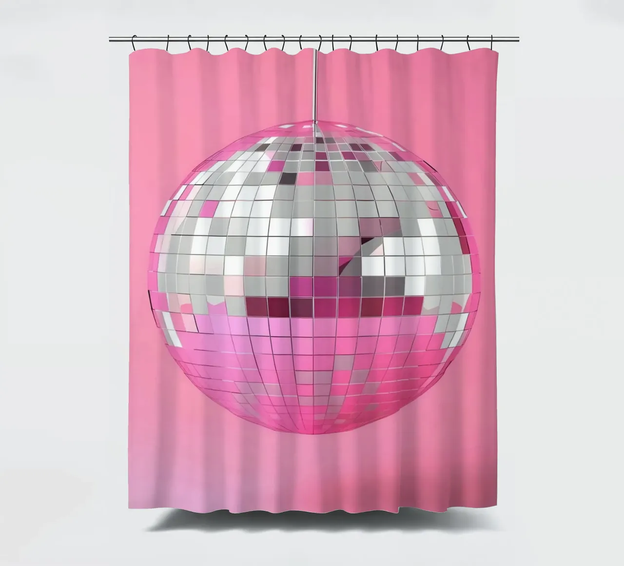 Ballo da discoteca rosa Retro anni '70 Glamour Pop Art Party Print tenda da doccia da NorwesClub