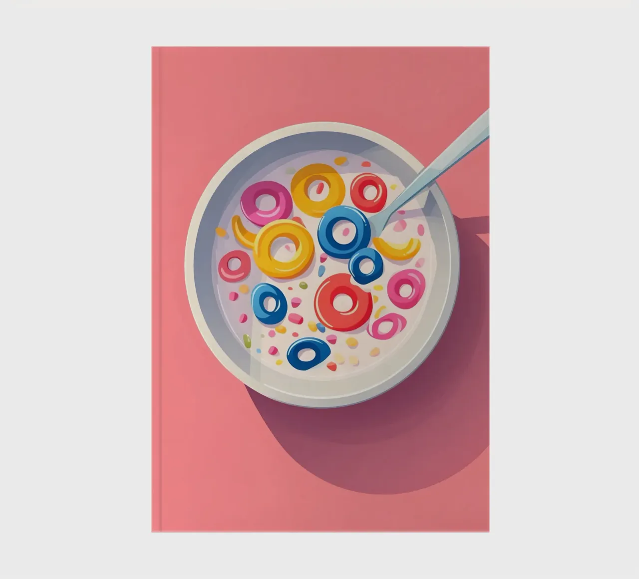 Fruity Cereal Retro Cartoon Breakfast Pop Art Print notebook by NorwesClub