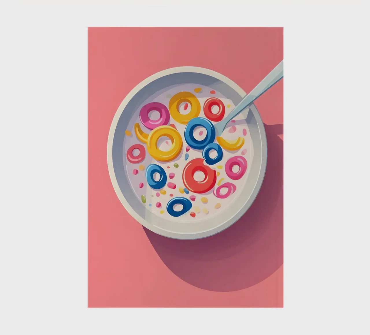 Fruity Cereal Retro Cartoon Breakfast Pop Art Print notebook by NorwesClub
