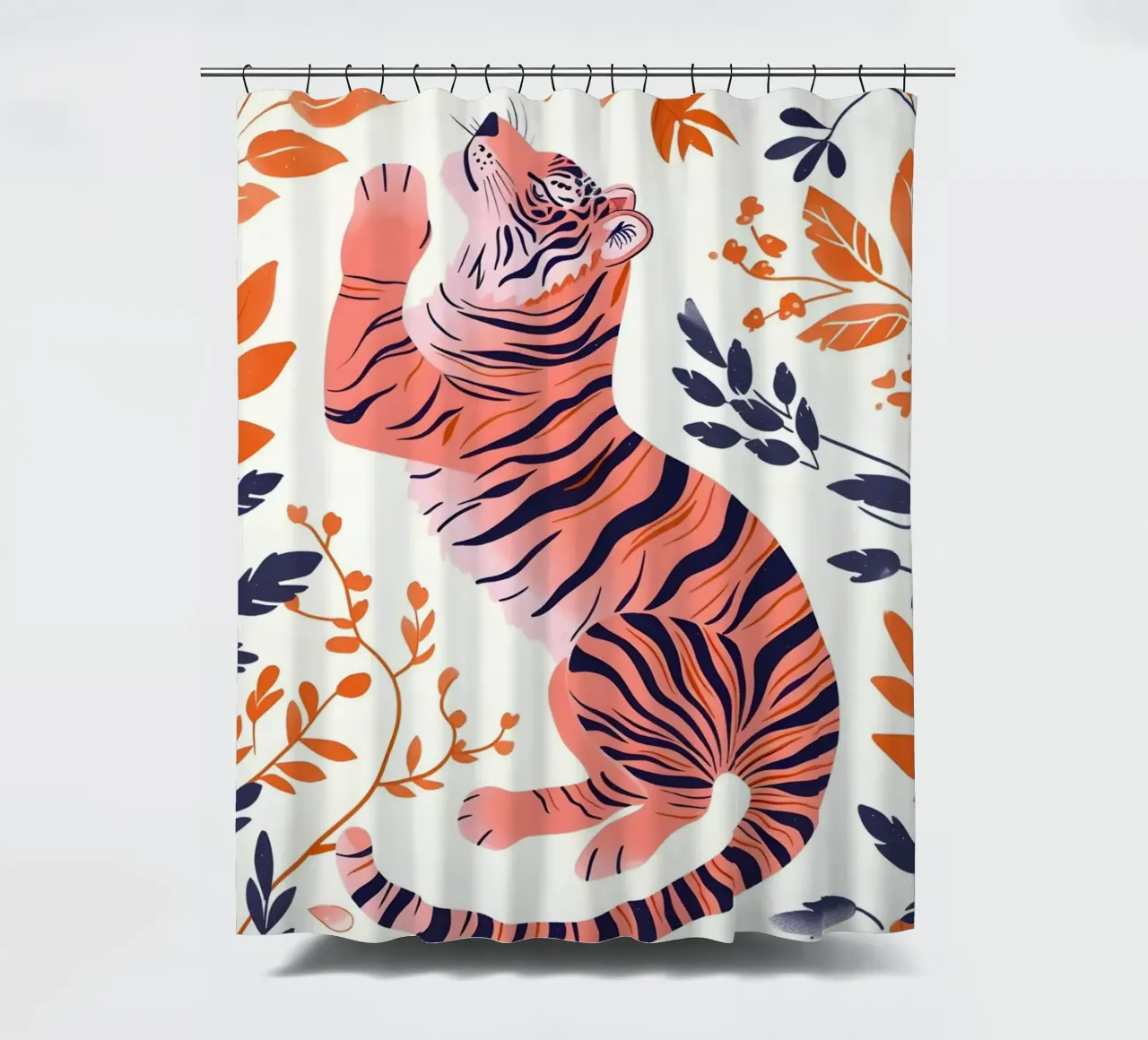 Psychedelische Regenboog Tijger Gestreepte Abstracte Pop Art douchegordijn van NorwesClub