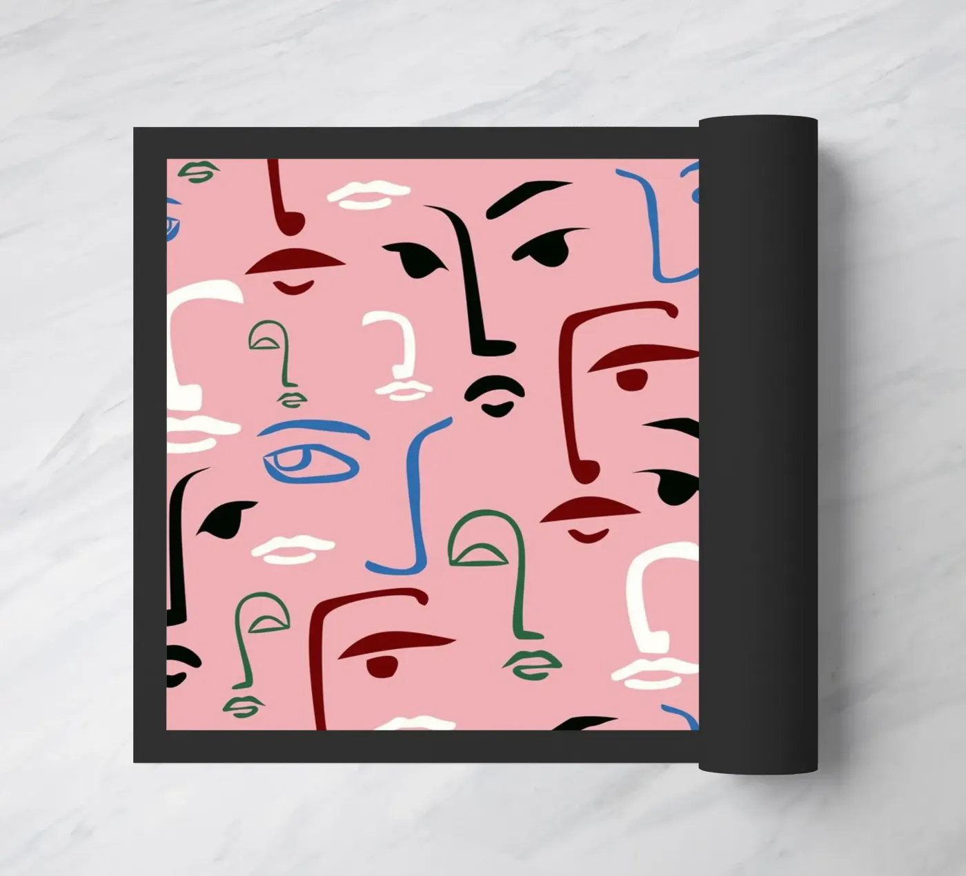Monochrome Faces doormat by Kintsugi99