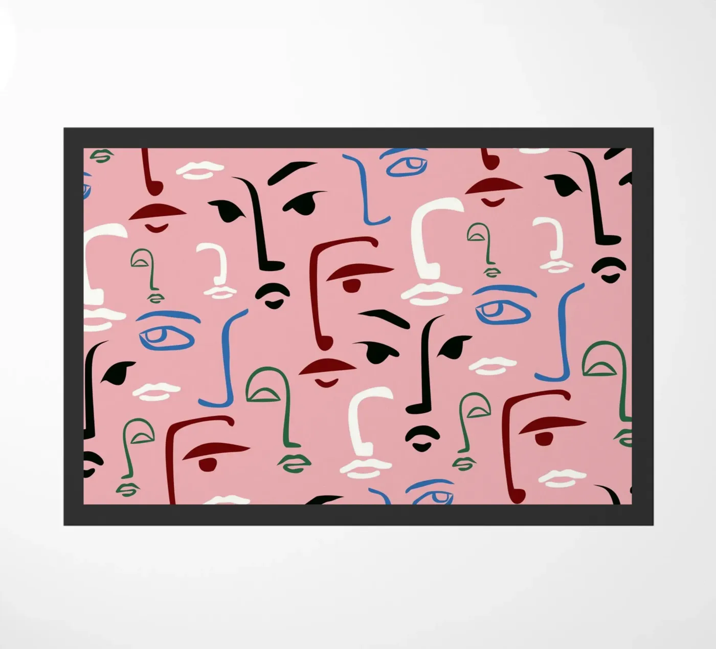 Monochrome Faces doormat by Kintsugi99