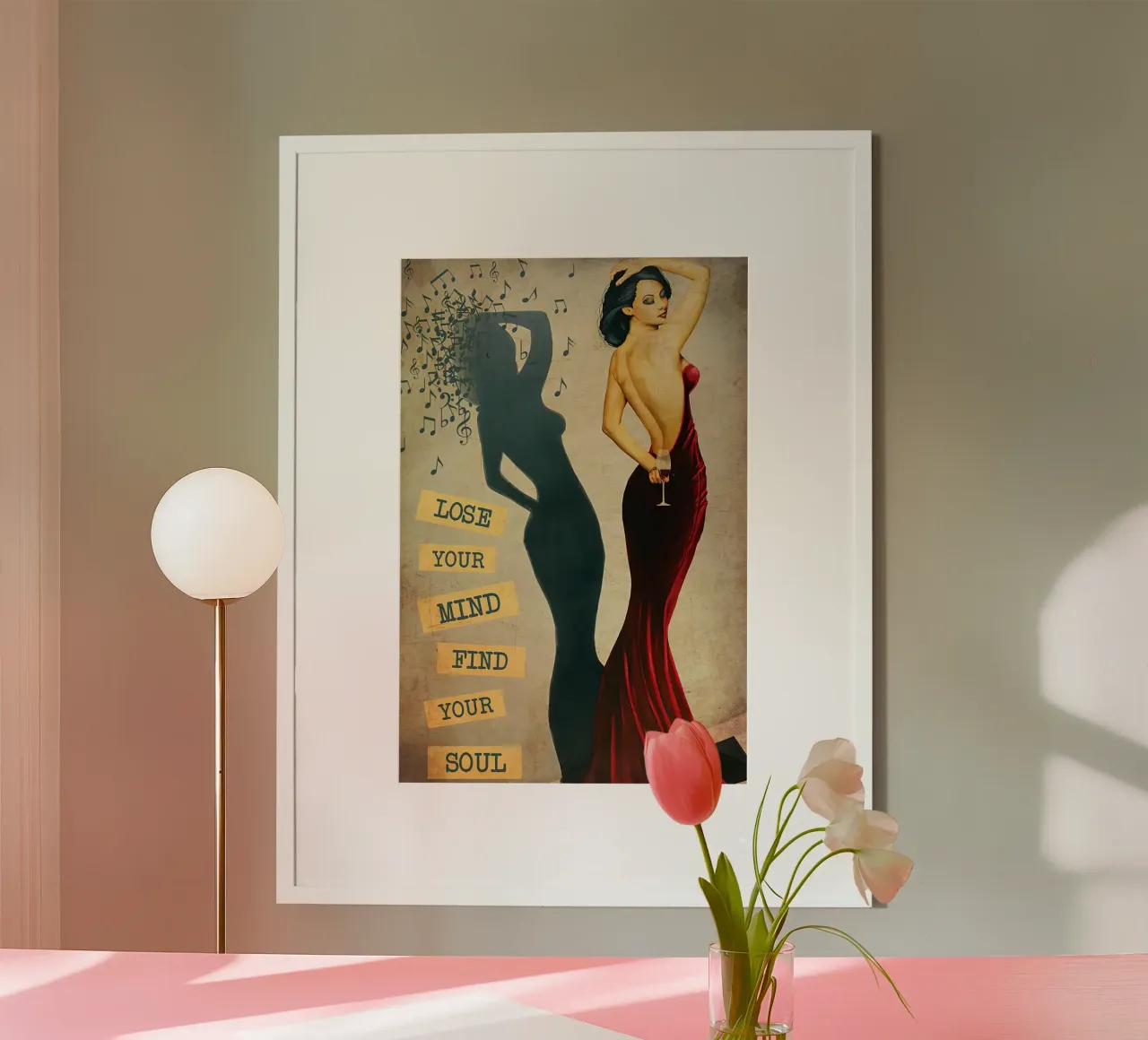 Mädchen liebt Musik und Wein Poster von Aaronshop
